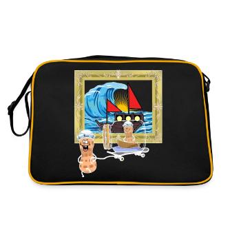 Message des marins marins marins de cacahuète dans une bouteille - Sac Retro - noir/or - Dos