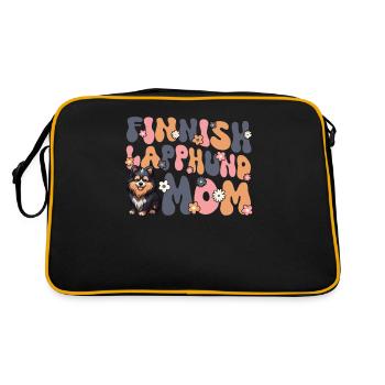 Finnish Lapphund Groovy Lapphund Mom - Retro Tasche - Schwarz/Gold - Hinten