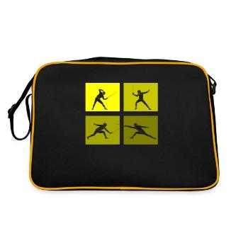Fencing Game Gamer Fencer Game Fencing Fencer - Retro Bag - black/gold - Back
