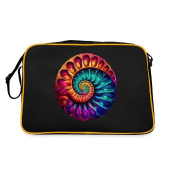 Ammonite Fossil Paleontology Pop Art - Retro Bag - black/gold - Back