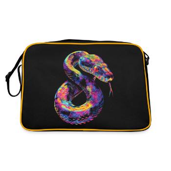 Boule Python serpent Pop Art - Sac Retro - noir/or - Dos