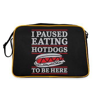 Hot Dog Adulte J’ai fait une pause en mangeant chaud - Sac Retro - noir/or - Dos