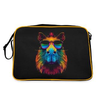 Capybara Capibara Lunettes de soleil Pop Art - Sac Retro - noir/or - Dos