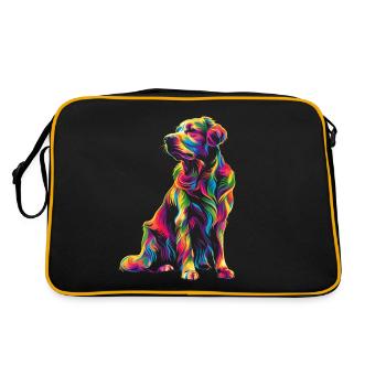 Chesapeake Bay Retriever Hund Pop Art - Retro Tasche - Schwarz/Gold - Hinten