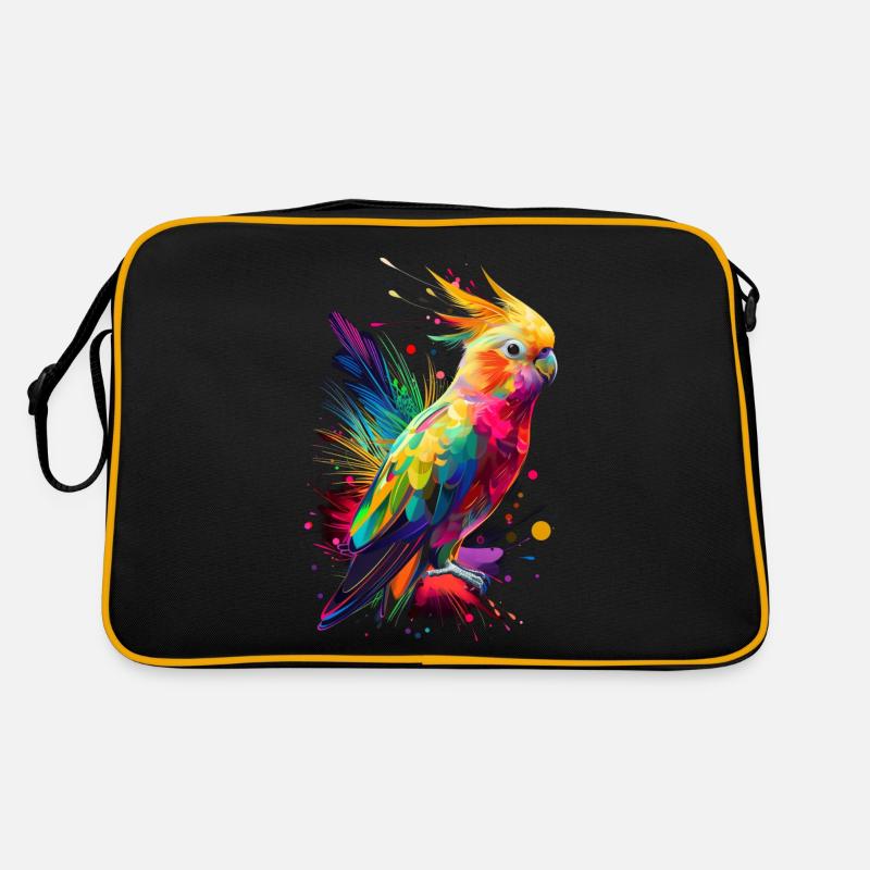 Nymphensittich Papagei Vogel Pop Art Retro Tasche