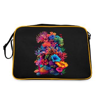 Récif de corail Mer Océan Pop Art - Sac Retro - noir/or - Dos