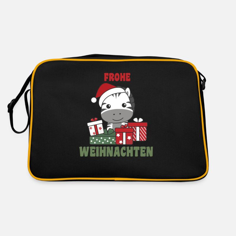 Frohe Weihnachten Zebra Heiligabend Zebras Retro Tasche