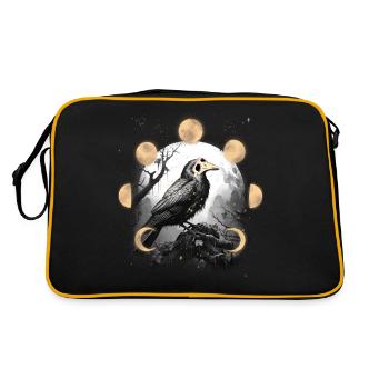 Raven Raven Crow Crow Plague Plague Mask Bird - Retro Bag - black/gold - Back