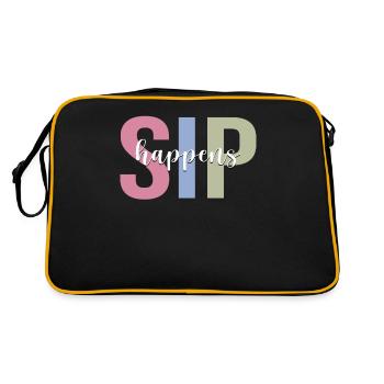 Wine drinker drinks wine glass - Retro Bag - black/gold - Back