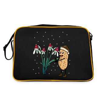 Cacahuète Printemps Neige Jardin Fleurs Givre - Sac Retro - noir/or - Dos