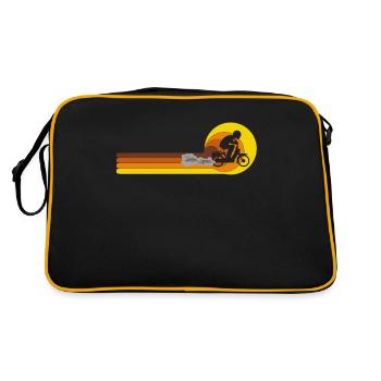 Mofa Mofaroller Moped Mofafahrer Vintage 70er - Retro Tasche - Schwarz/Gold - Hinten