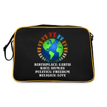 contre le racisme, contre la droite, contre les nazis, l’amour - Sac Retro - noir/or - Dos