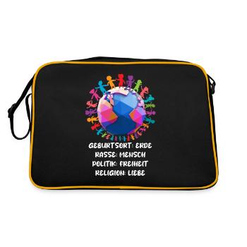 contre le racisme, contre la droite, contre les nazis, l’amour - Sac Retro - noir/or - Dos