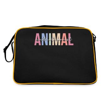 Veterinarian Animal Lover - Retro Bag - black/gold - Back