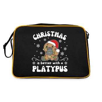 Christmas is better with a platypus - Retro Bag - black/gold - Back