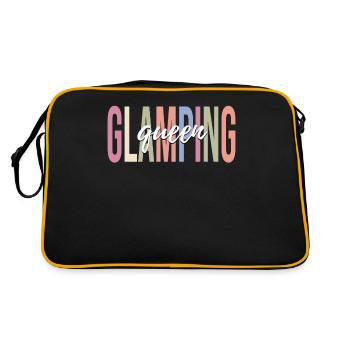 Weiblicher Glamper Camping - Retro Tasche - Schwarz/Gold - Hinten