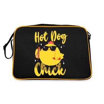 Hot Dog Adult Chicken Girl Hot Dog - Retro Tasche - Schwarz/Gold - Hinten