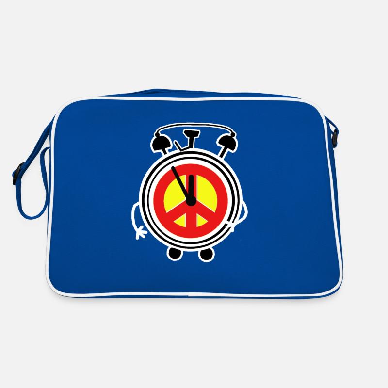 Peace Wecker Uhr Frieden Peacesymbol Friede Retro Tasche