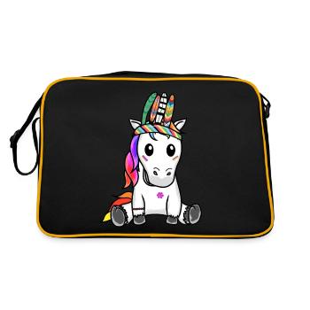 Licorne Licornes Hippie Hippies Chaman - Sac Retro - noir/or - Dos