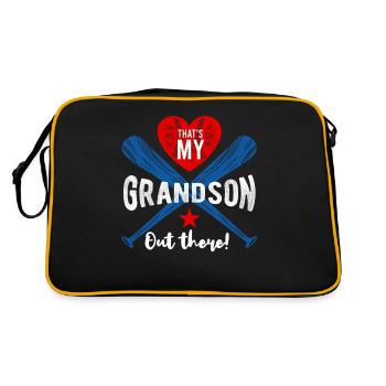 Grand-père « C’est mon petit-fils là-bas » Baseball - Sac Retro - noir/or - Dos