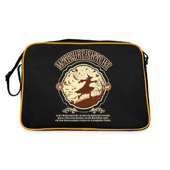 Gothic Hexen Geschenkidee okkulter - Retro Tasche - Schwarz/Gold - Hinten