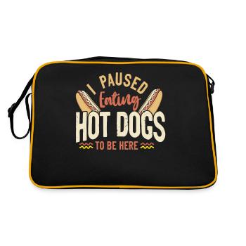 Hot Dog Adulte J’ai fait une pause en mangeant chaud - Sac Retro - noir/or - Dos