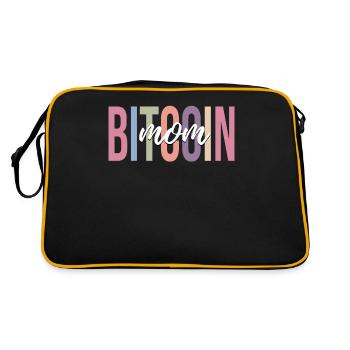Kryptowährung Krypto Miner Bitcoin Mom - Retro Tasche - Schwarz/Gold - Hinten