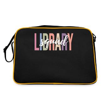 Book lover, reader, librarian - Retro Bag - black/gold - Back