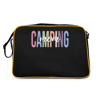 Camping Mom Rv Camper Frauen Camping - Retro Tasche - Schwarz/Gold - Hinten
