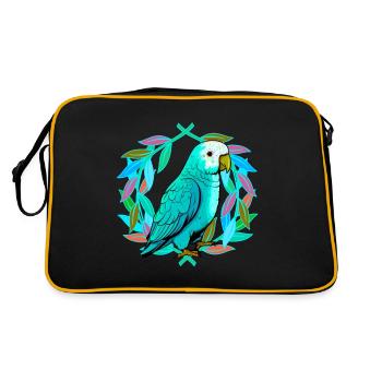 perroquet perroquets oiseau oiseaux - Sac Retro - noir/or - Dos