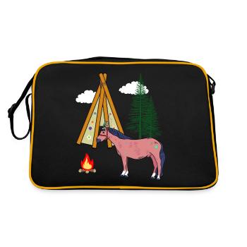 Chamans Cheval Chevaux Ross Gaule Far West - Sac Retro - noir/or - Dos