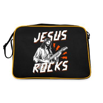 guitare, musicien, groupe de musique, guitariste, - Sac Retro - noir/or - Dos