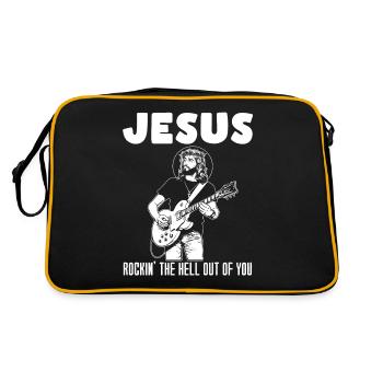 guitare, musicien, groupe de musique, guitariste, - Sac Retro - noir/or - Dos