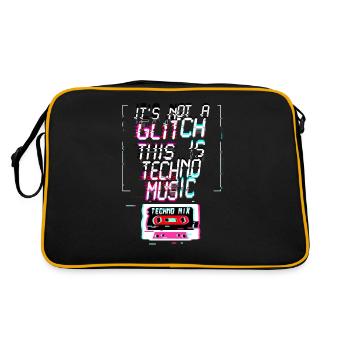 Backprint: Hardcore-Rave Musik 90er EDM DJ Rave - Retro Tasche - Schwarz/Gold - Hinten
