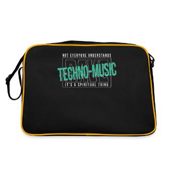 Hardcore Rave Music Raver, EDM, House Music - Retro Bag - black/gold - Back
