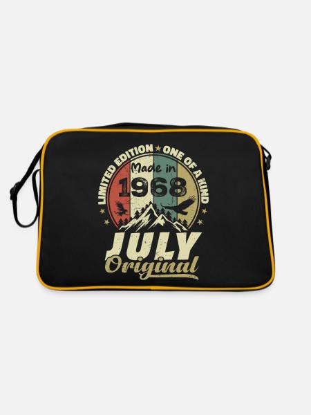 Juli 1968 Geburtstagsgeschenk 1968 Juli 1968 - Retro Tasche - Schwarz/Gold - Hinten