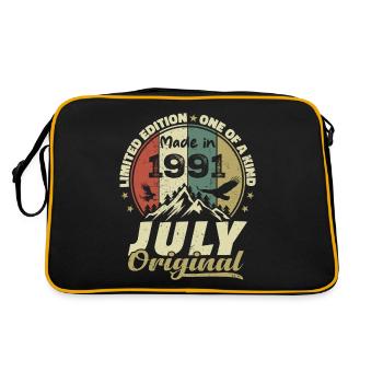 Juli 1991 Geburtstagsgeschenk 1991 Juli 1991 - Retro Tasche - Schwarz/Gold - Hinten