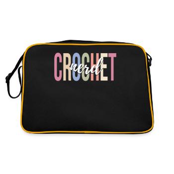 Crochet Knitting Yarn Lover - Retro Bag - black/gold - Back