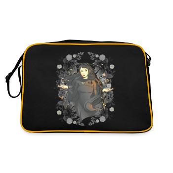 Natur Wald Schamanin okkult spirituell Myth - Retro Tasche - Schwarz/Gold - Hinten