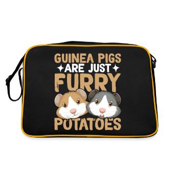 Meerschweinchen sind einfach pelzige Kartoffeln Me - Retro Tasche - Schwarz/Gold - Hinten