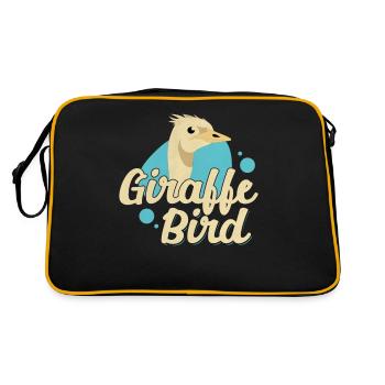 Illustration drôle d’oiseau girafe amoureux de l’autruche pour - Sac Retro - noir/or - Dos