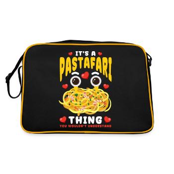 Flying Spaghetti Monster FSM - Retro Bag - black/gold - Back