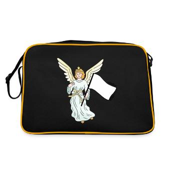 Engel Weltfrieden Fahne Peace - Retro Tasche - Schwarz/Gold - Hinten