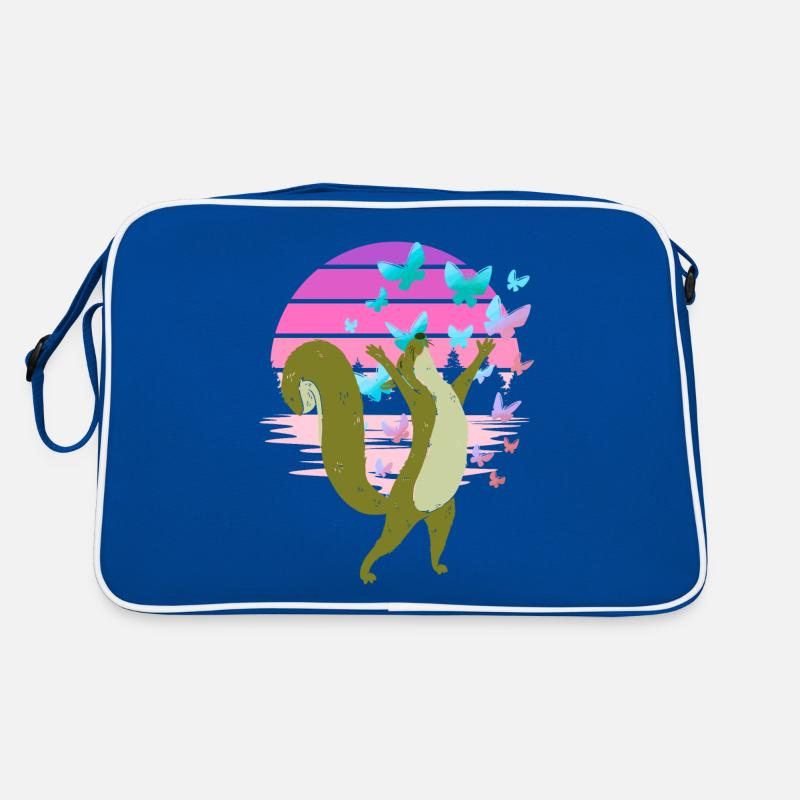 Eichhorn Eichhörnchen Schmetterlinge Frühling Retro Tasche