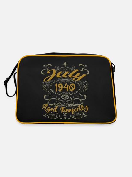 July 1940 Birthday July 1940 Gift 1940 - Retro Bag - black/gold - Back