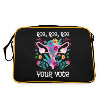 Floral Feminist Flowers Strong Woman, Strong Voice - Retro Bag - black/gold - Back