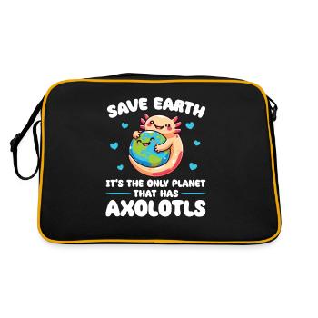 Ist der einzige Planet mit Axolotls Earth Day - Retro Tasche - Schwarz/Gold - Hinten