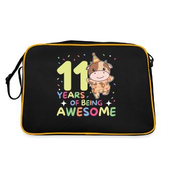 Vache pour 11e anniversaire enfants de onze ans - Sac Retro - noir/or - Dos
