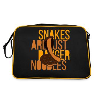 Snakes Are Just Danger Noodles Snakes Are Danger N - Retro Tasche - Schwarz/Gold - Hinten