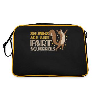 Skunks Are Just Fart Squirrels Skunks Are Fart Squ - Retro Tasche - Schwarz/Gold - Hinten